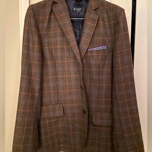 Daniel Cremieux Brown Checkered Blazer